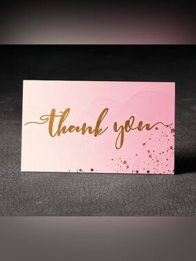 50 pc Thank You Cards with Gold Script